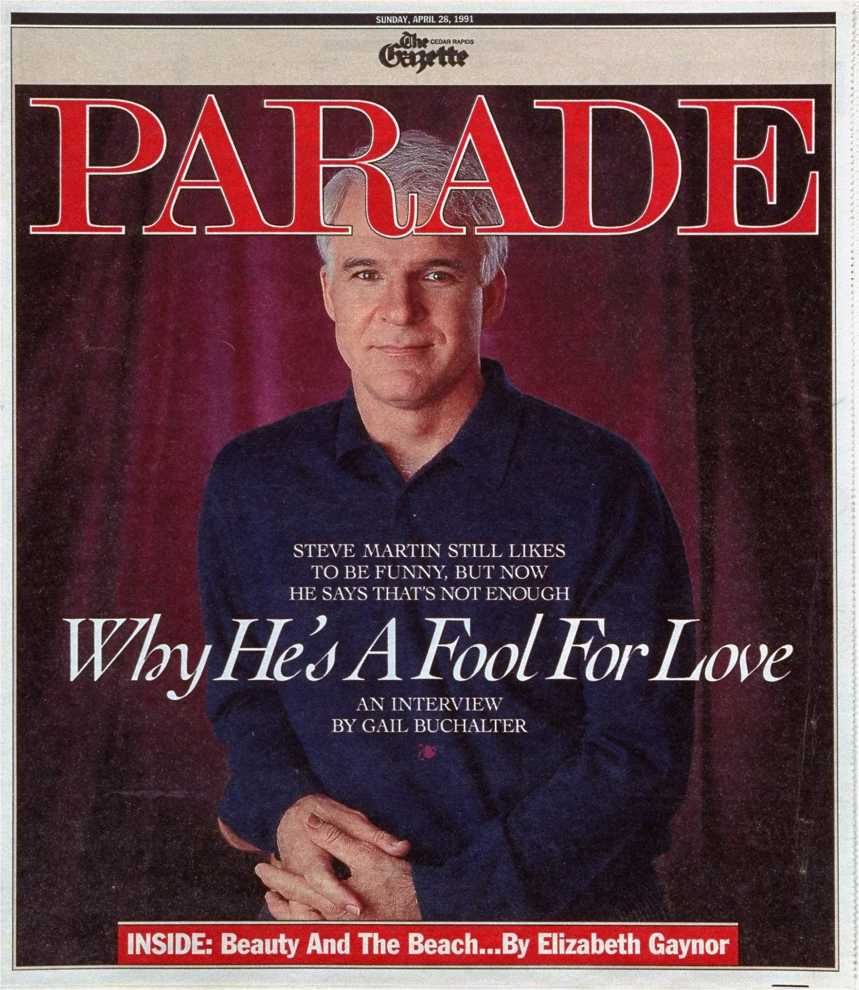 PARADE (USA) magazine side cover 28 April 1991