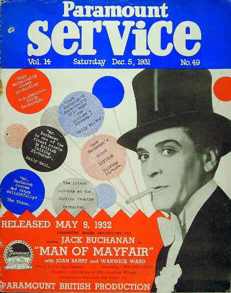 PARAMOUNT SERVICE magazine side cover 5 December 1931