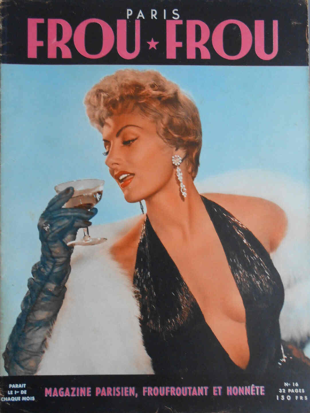 PARIS FROU FROU magazine side cover Issue 16  1954