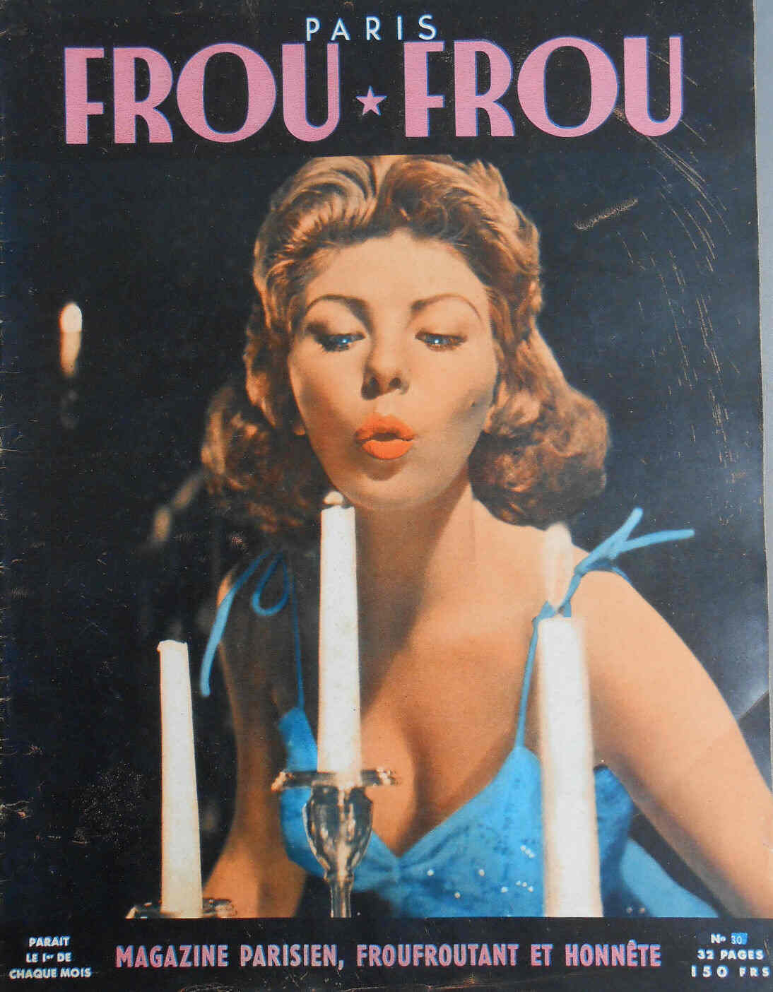 PARIS FROU FROU magazine side cover Issue 30  1956