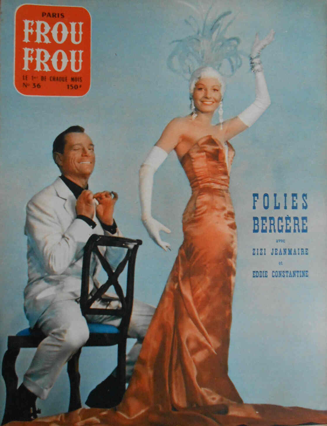 PARIS FROU FROU magazine side cover Issue 36  1957