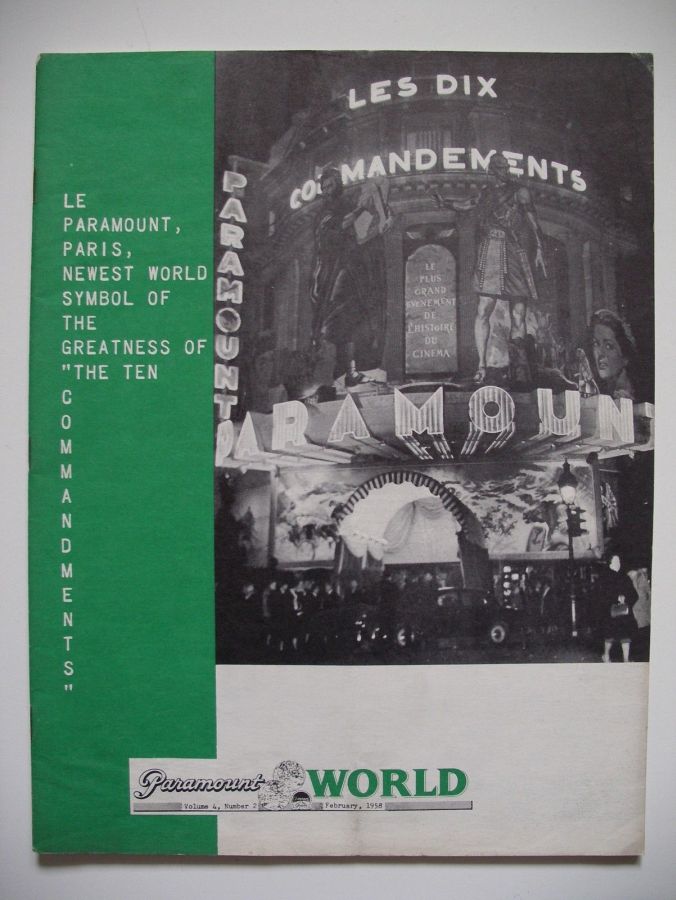 PARAMOUNT WORLD magazine side cover  February 1958