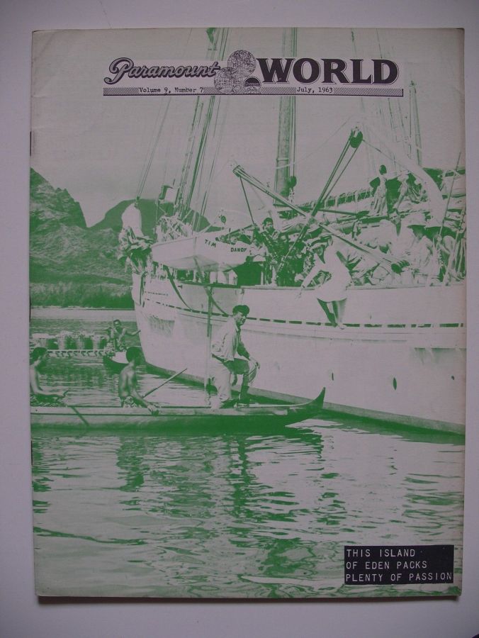 PARAMOUNT WORLD magazine side cover  July 1963