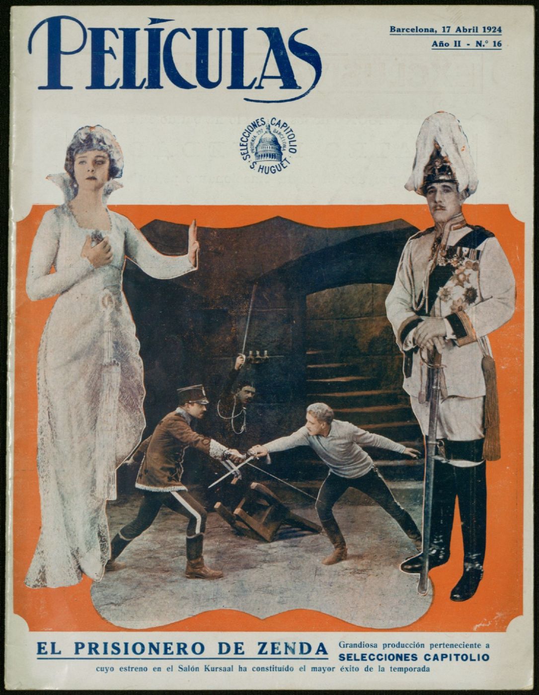 PELICULAS magazine side cover Issue 16 17 April 1924