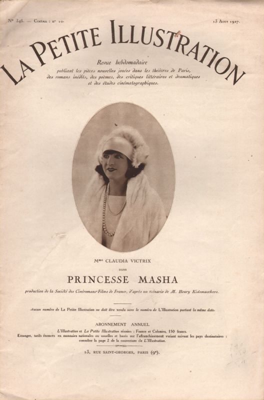 PETITE ILLUSTRATION | LA magazine cover Issue 10 13 August 1927