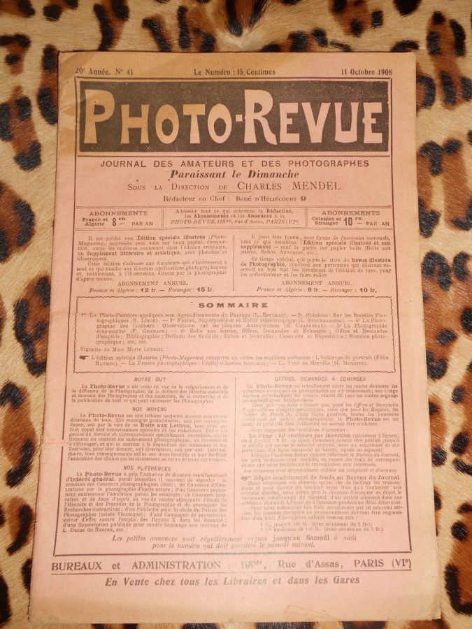 PHOTO-REVUE magazine cover Issue 41 11 October 1908