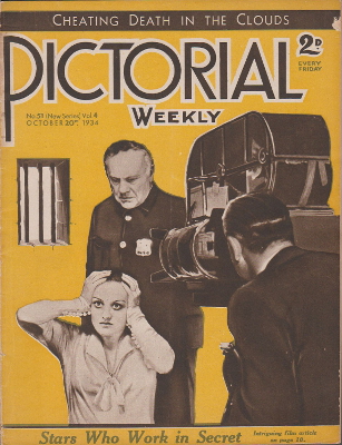 PICTORIAL WEEKLY magazine side cover Issue 51 20 October 1934