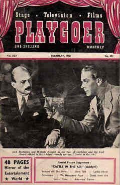 PLAYGOER magazine cover February 1950