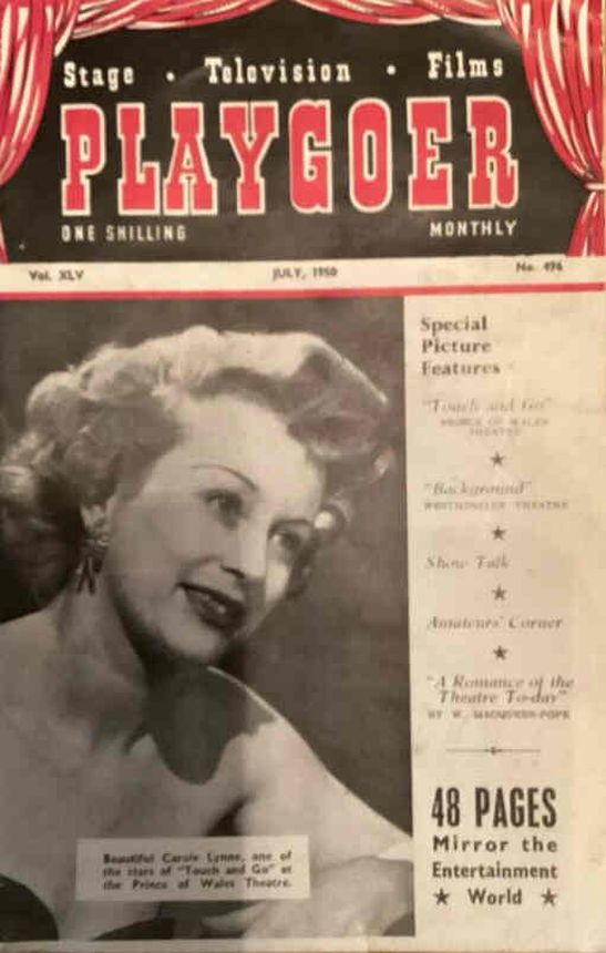 PLAYGOER magazine cover Issue 496 July 1950