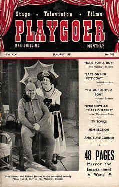 PLAYGOER magazine cover January 1951