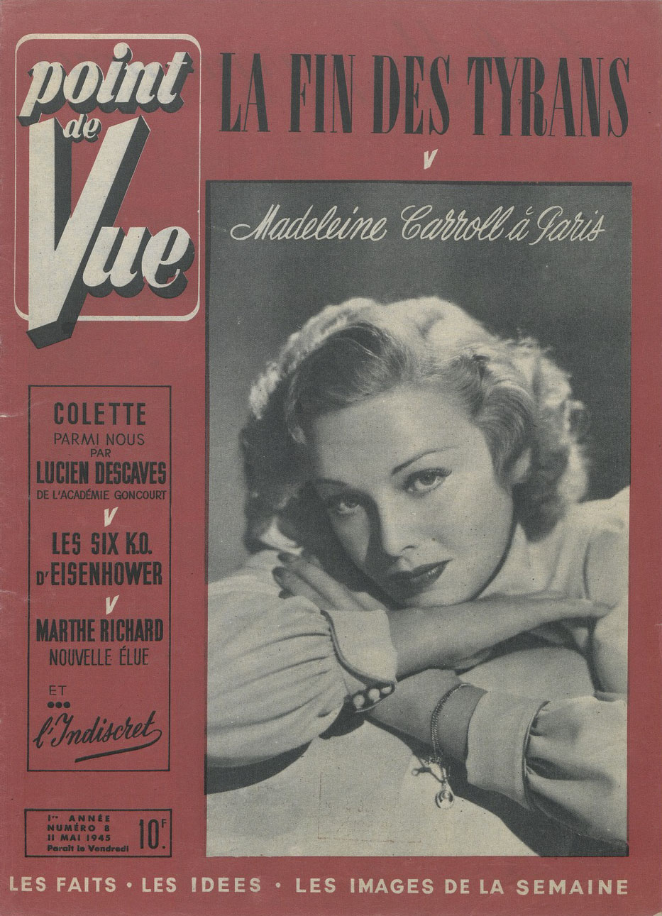 POINT DE VUE magazine cover Issue 8 11 May 1945