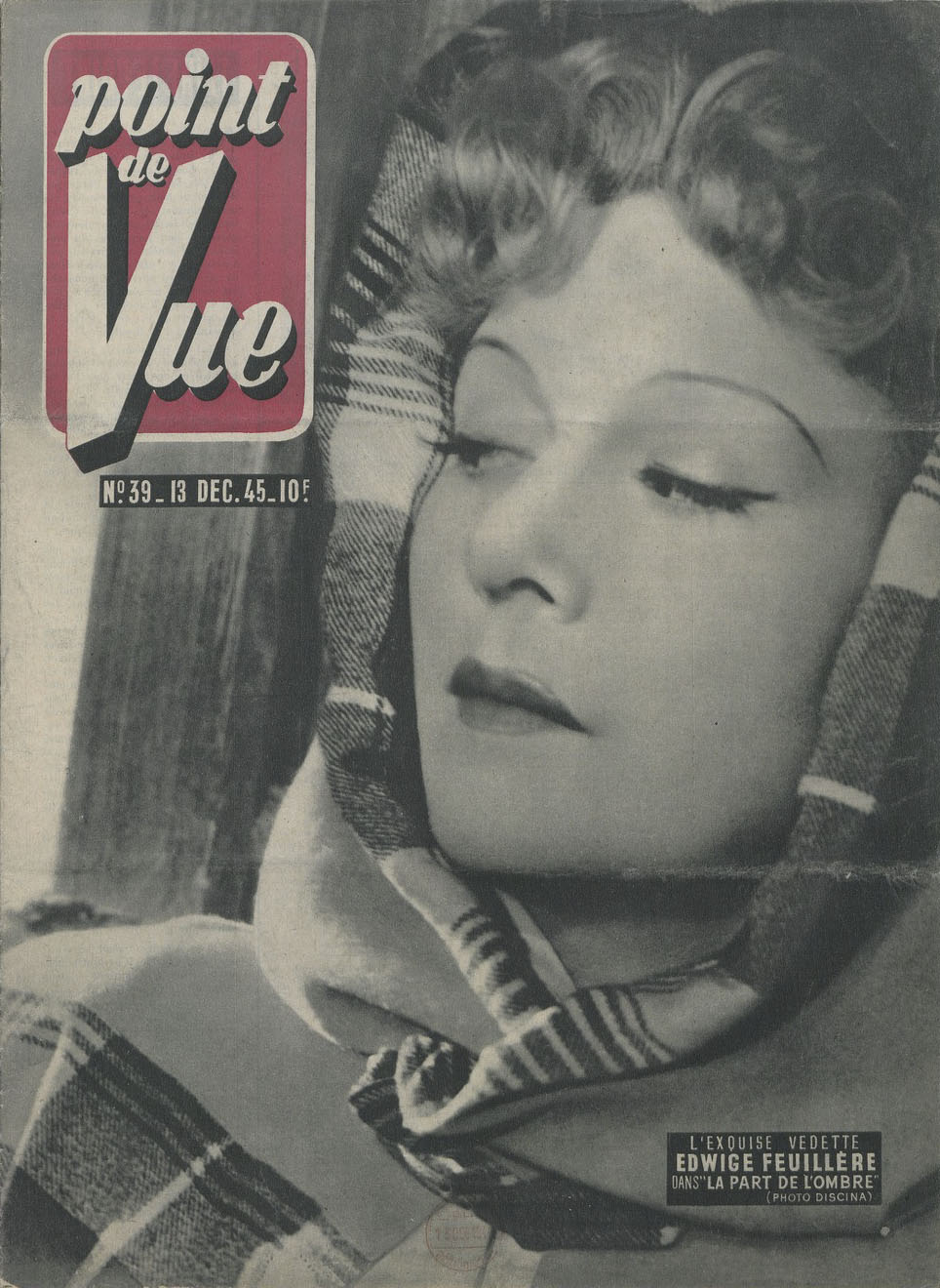 POINT DE VUE magazine cover Issue 39 13 December 1945