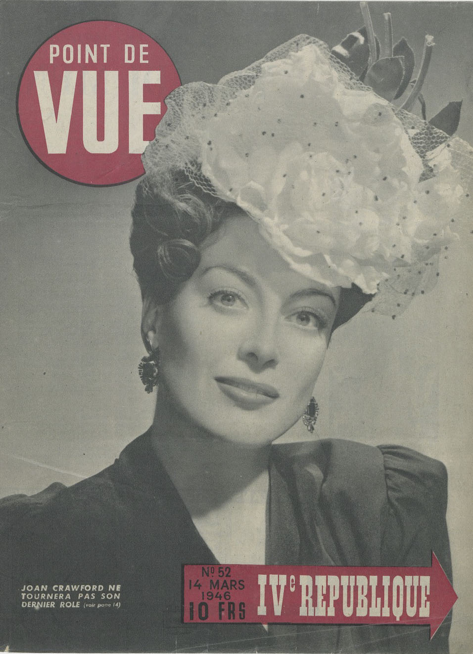 POINT DE VUE magazine cover Issue 52 14 March 1946