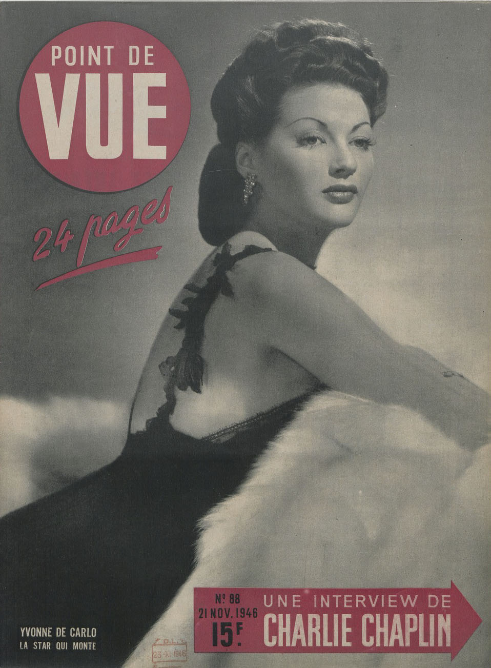 POINT DE VUE magazine cover Issue 88 21 November 1946