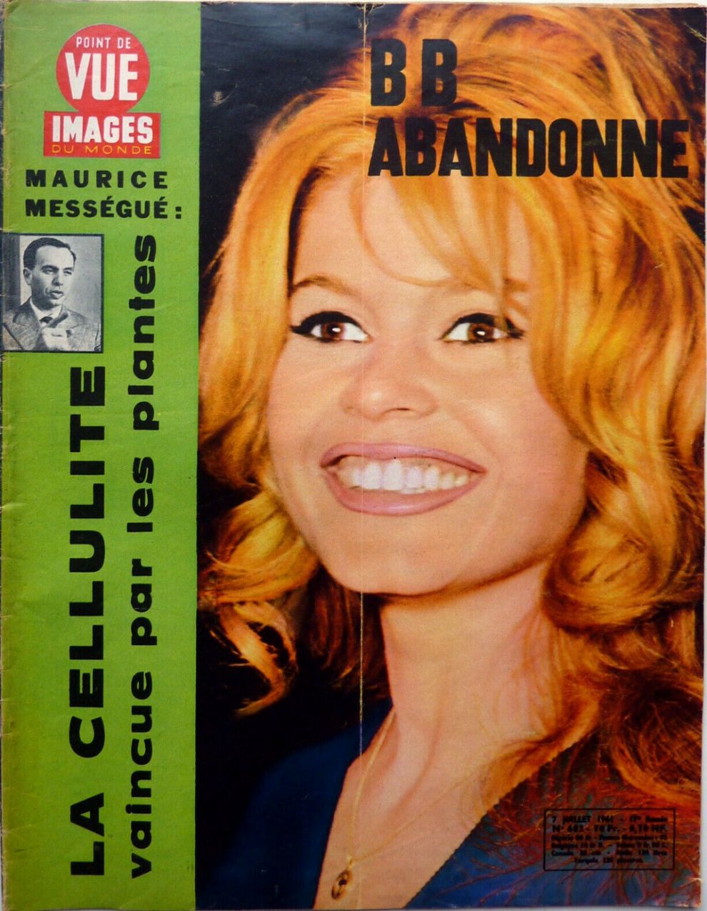 POINT DE VUE magazine cover Issue 682 7 July 1961