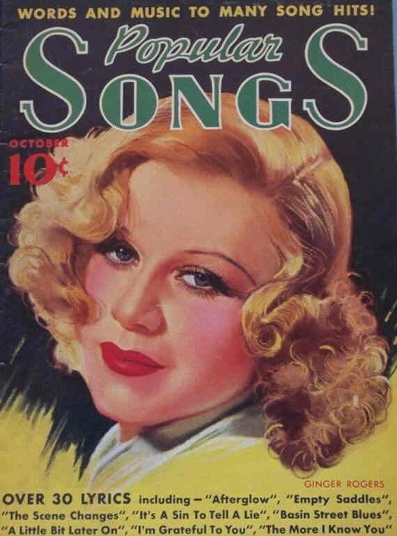 POPULAR SONGS magazine cover  October 1936