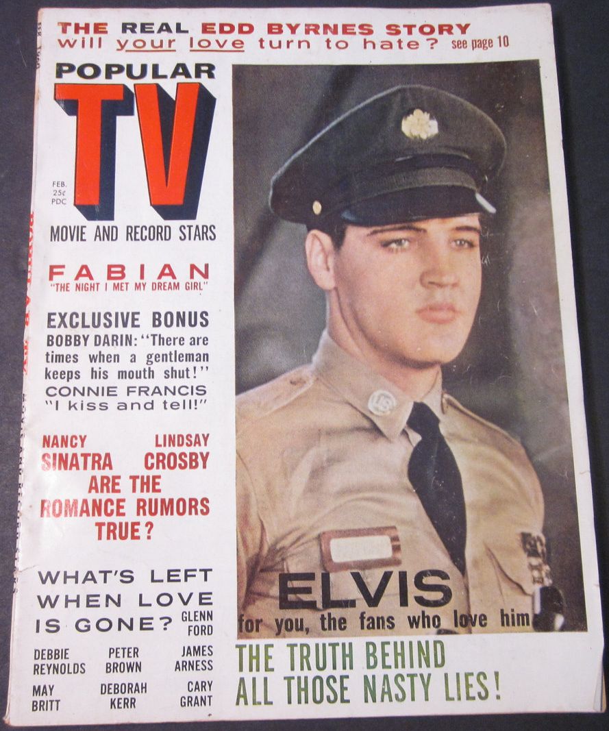 POPULAR TV MOVIE AND RECORD STARS magazine side cover February 1960