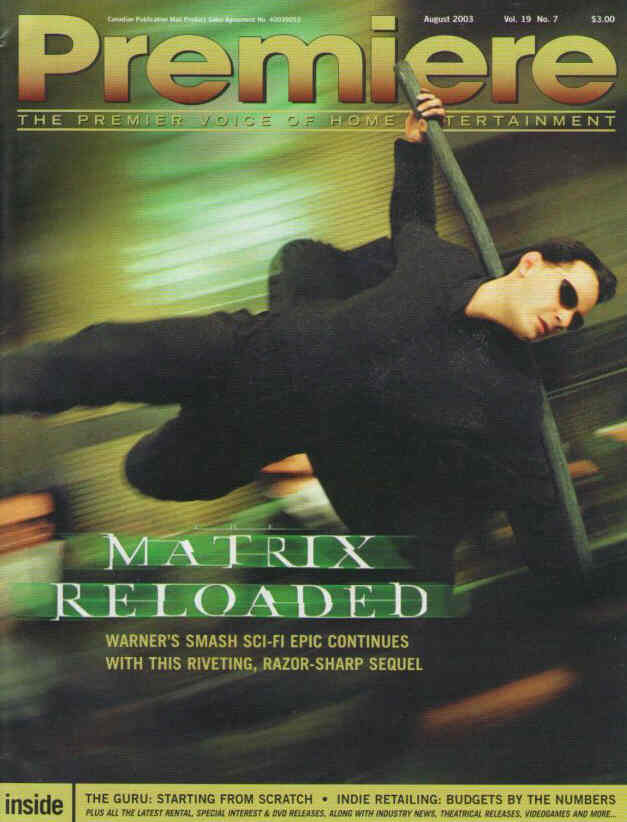 PREMIERE (Canada) magazine side cover August 2003