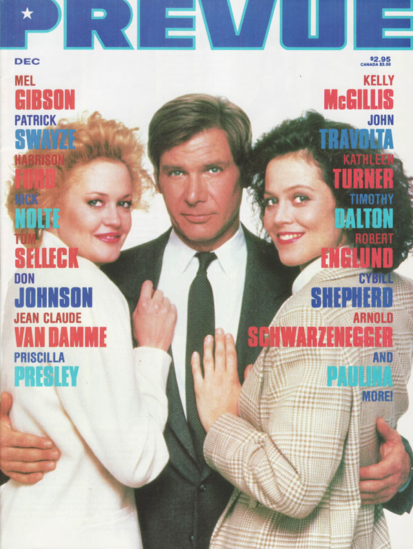 PREVUE magazine cover Issue 74 Dec.'88/January/February/March 1989