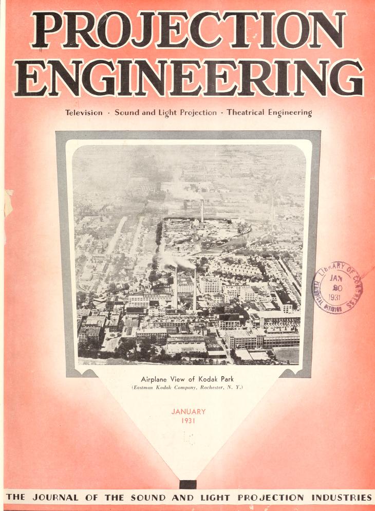 PROJECTION ENGINEERING magazine cover January 1931