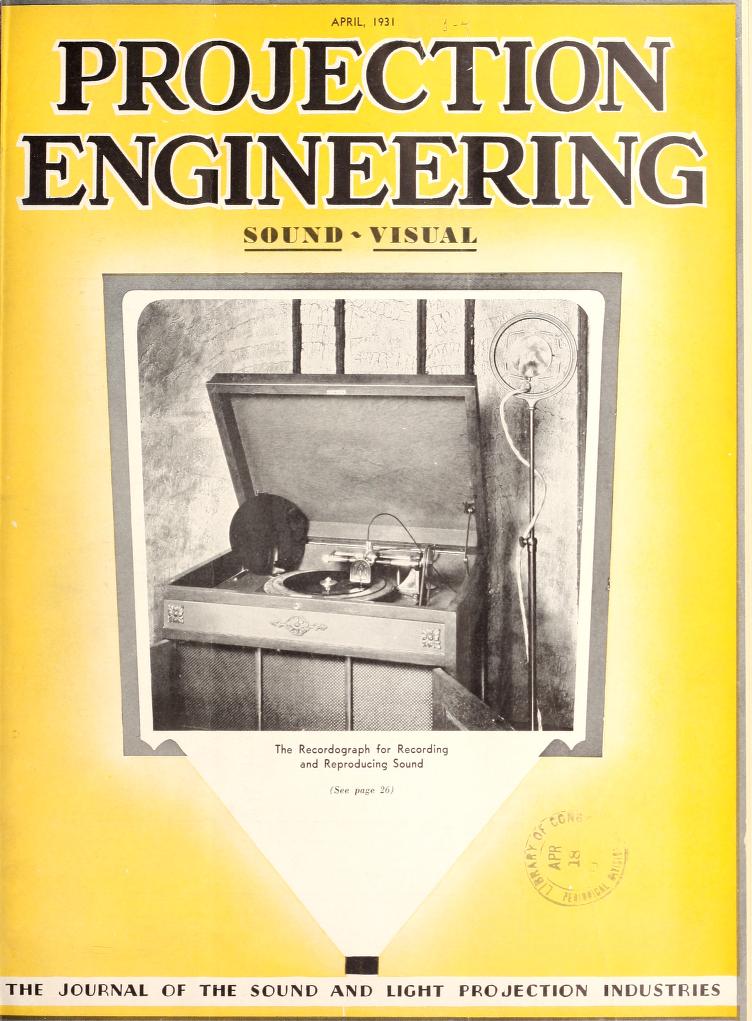 PROJECTION ENGINEERING magazine cover April 1931