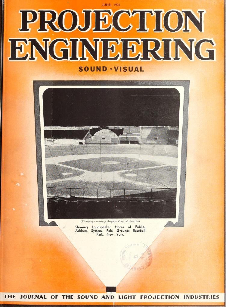 PROJECTION ENGINEERING magazine cover June 1931