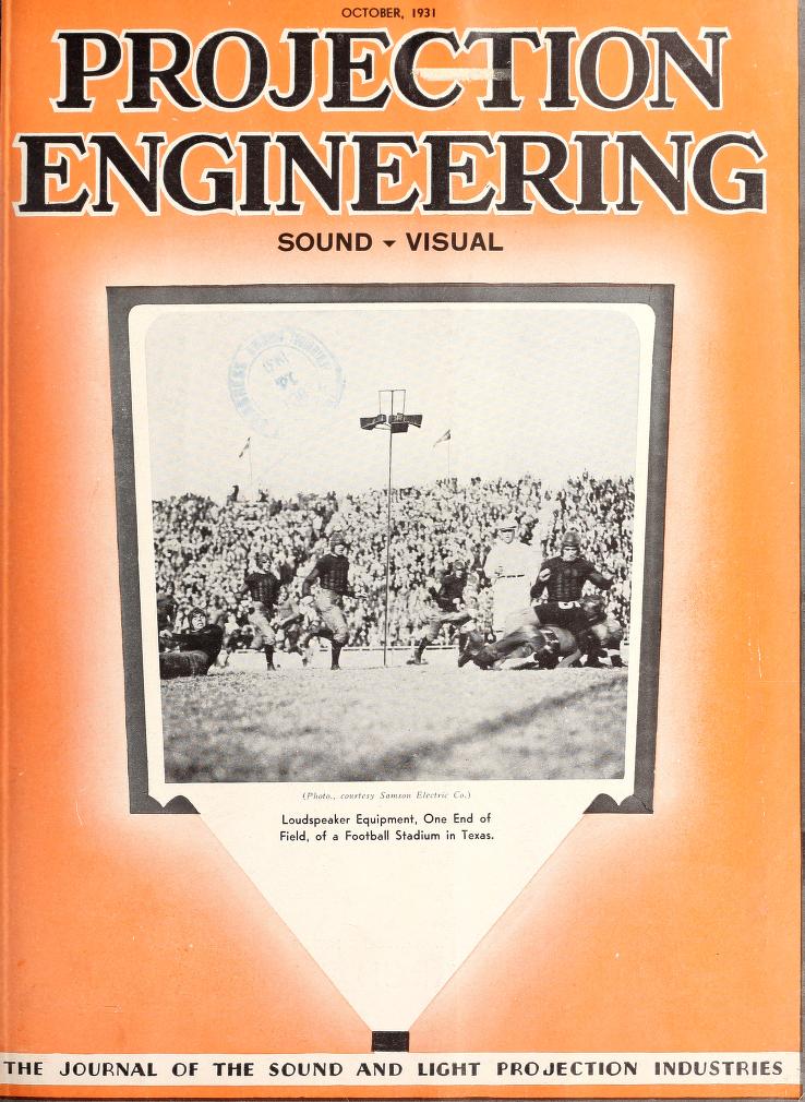PROJECTION ENGINEERING magazine cover October 1931