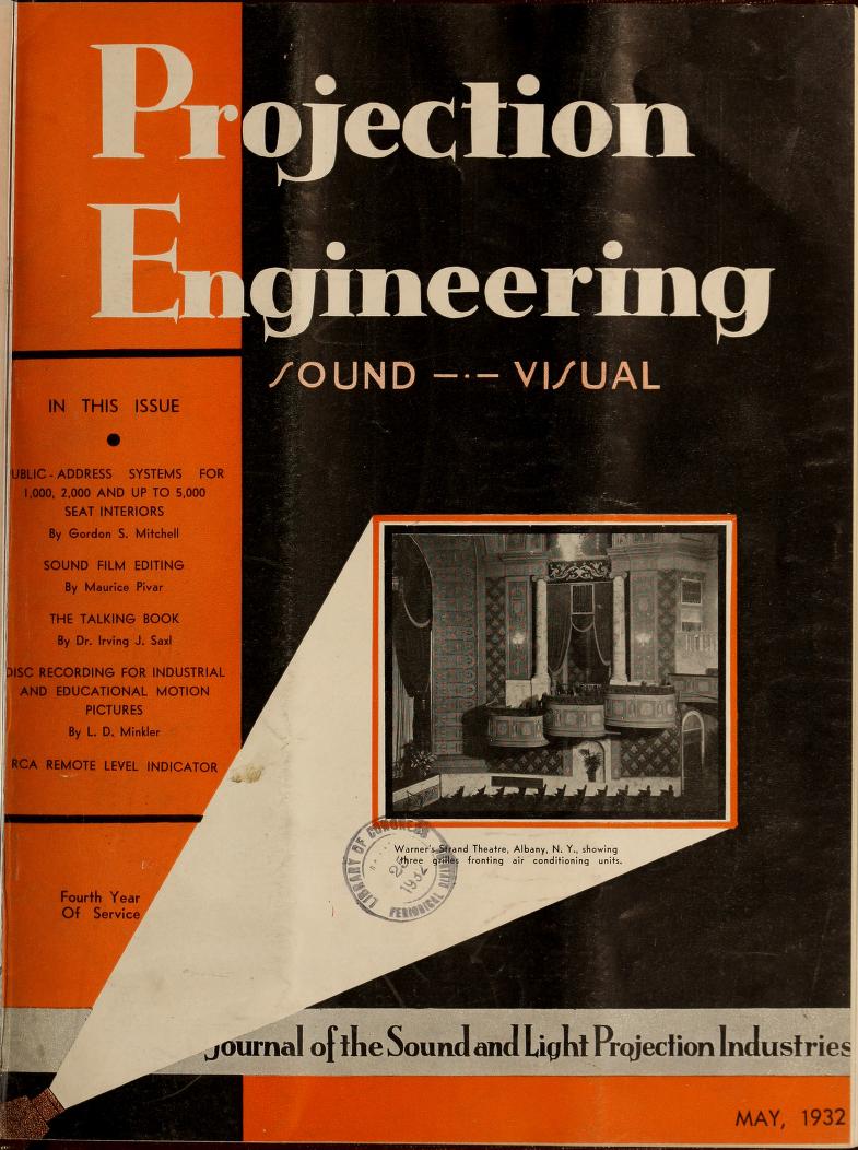 PROJECTION ENGINEERING magazine cover May 1932