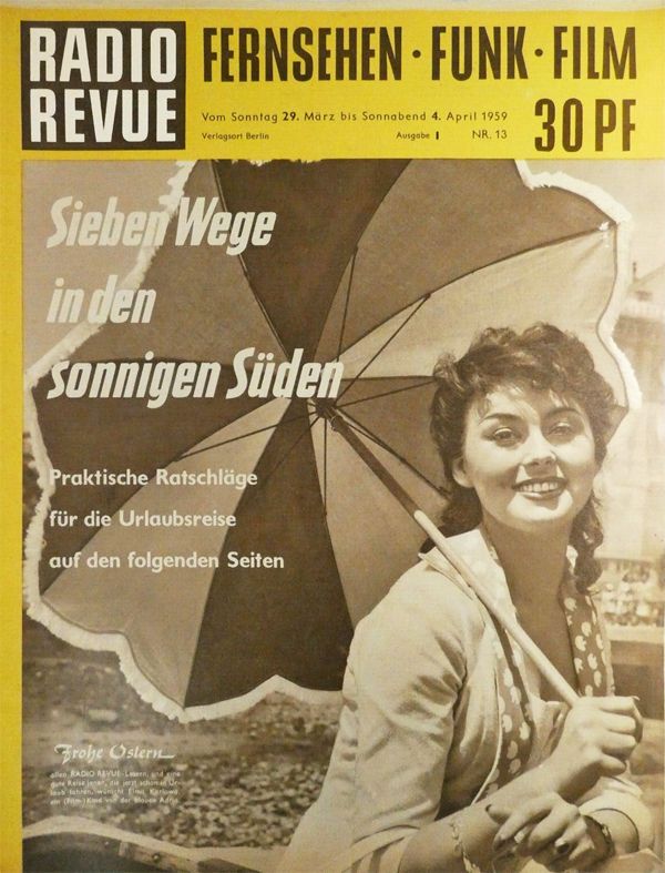 RADIO REVUE magazine side cover Issue 13 29 March 1959