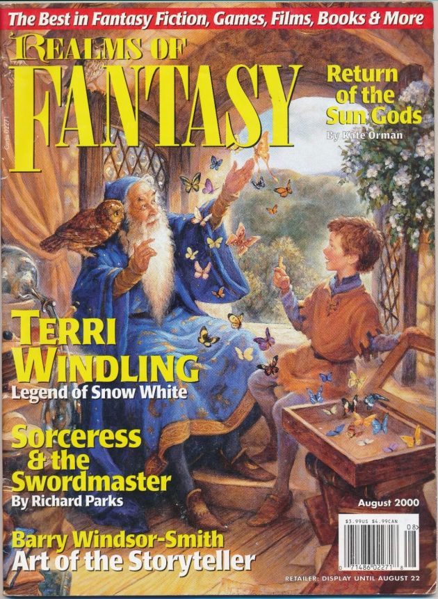 REALMS OF FANTASY magazine side cover  August 2000