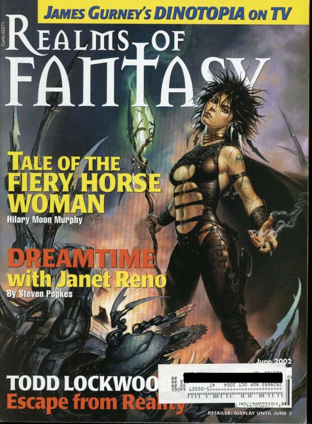 REALMS OF FANTASY magazine side cover  June 2002