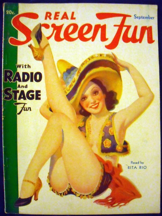 REAL SCREEN FUN magazine side cover Issue 12  Vol 1 # 12 September 1935
