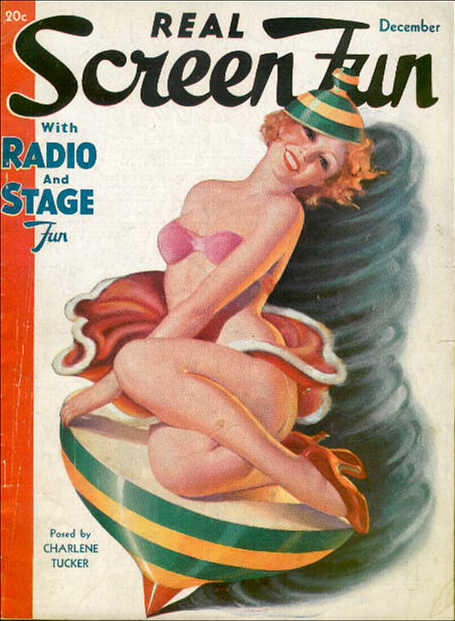 REAL SCREEN FUN magazine side cover Issue 15  Vol 2 # 3 December 1935