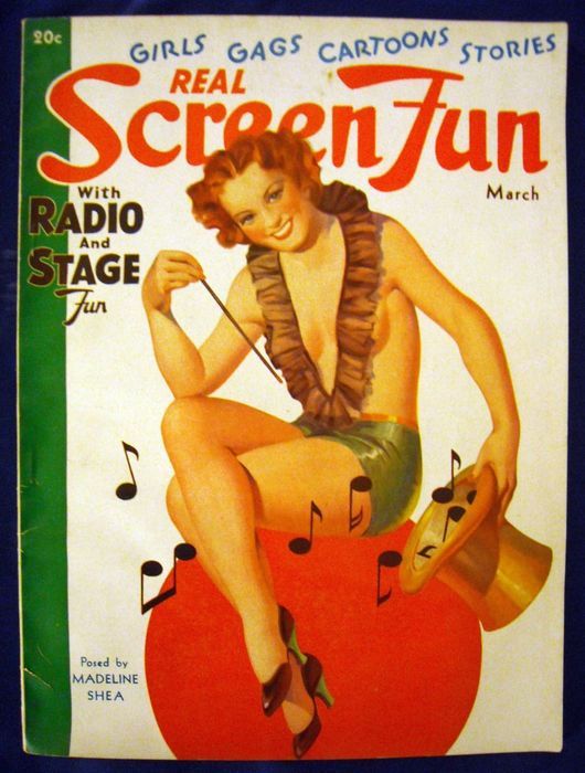 REAL SCREEN FUN magazine side cover Issue 18  Vol 2 # 6 March 1936