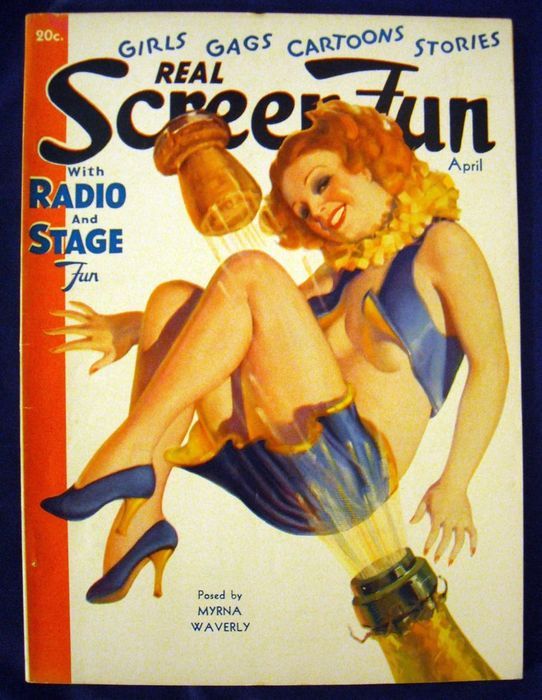 REAL SCREEN FUN magazine side cover Issue 19  Vol 2 # 7 April 1936