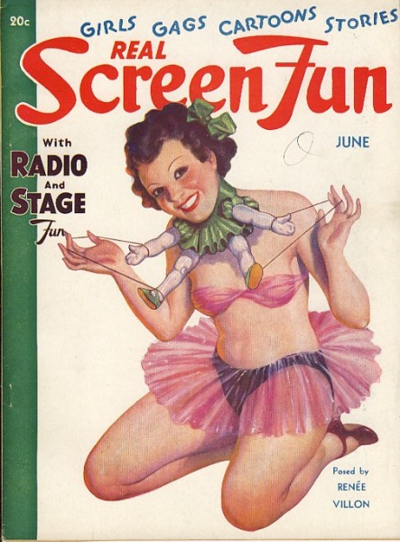 REAL SCREEN FUN magazine side cover Issue 21  Vol 2 # 9 June 1936