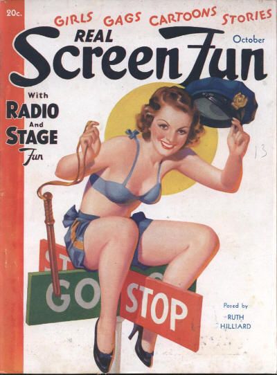 REAL SCREEN FUN magazine side cover Issue 25  Vol 3 # 1 October 1936