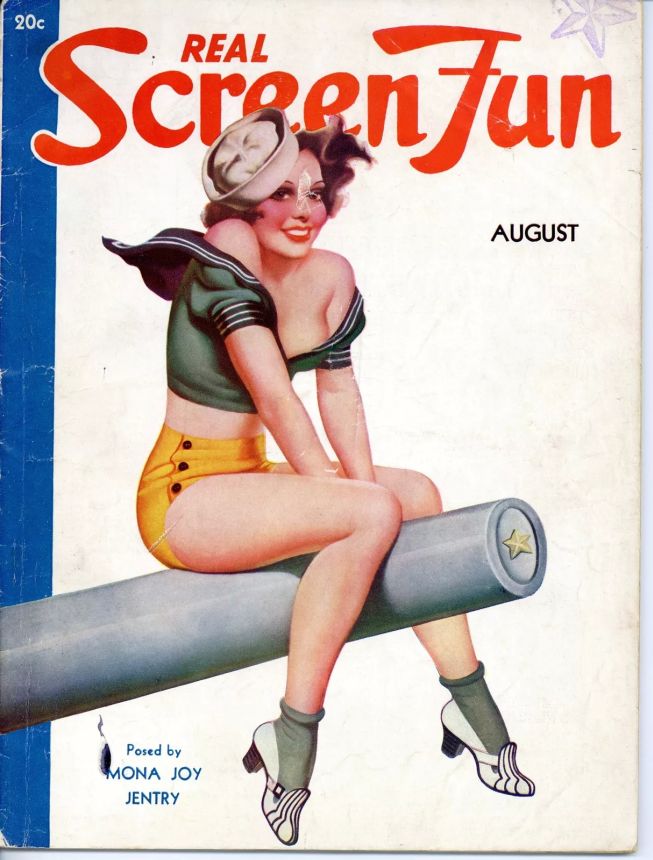 REAL SCREEN FUN magazine side cover Issue 34  Vol 3 # 10 August 1937