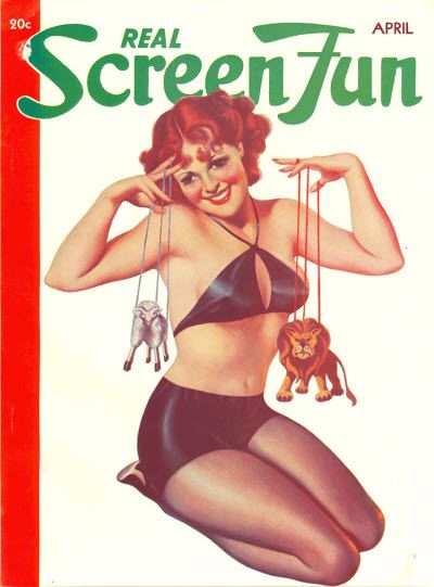 REAL SCREEN FUN magazine side cover Issue 42  Vol 4 # 6 April 1938