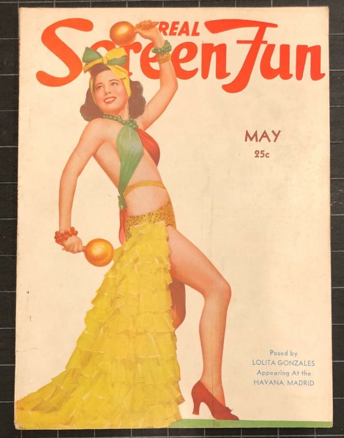 REAL SCREEN FUN magazine side cover Issue 54  Vol 5 # 6 May 1940