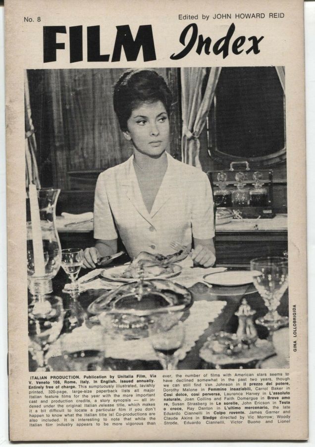 FILM INDEX magazine side cover Issue 8  1971