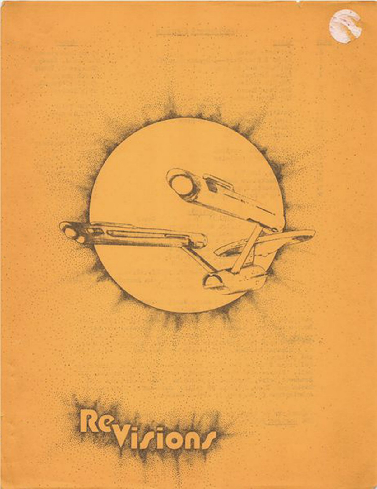 RE VISIONS magazine side cover Issue 1  February 1978