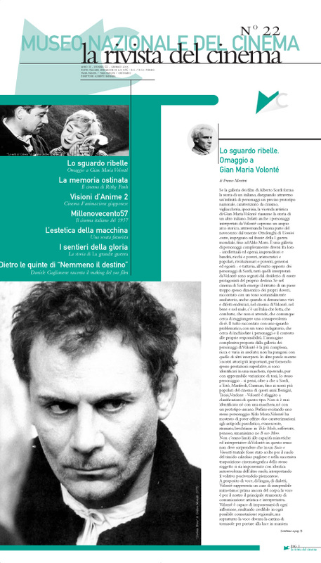 RIVISTA DEL CINEMA magazine side cover Issue 22  
