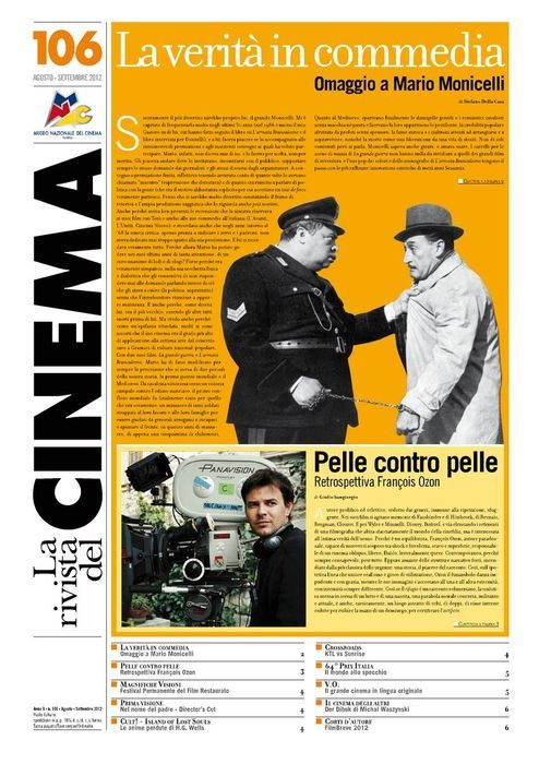 RIVISTA DEL CINEMA magazine side cover Issue 106 August/September 2012