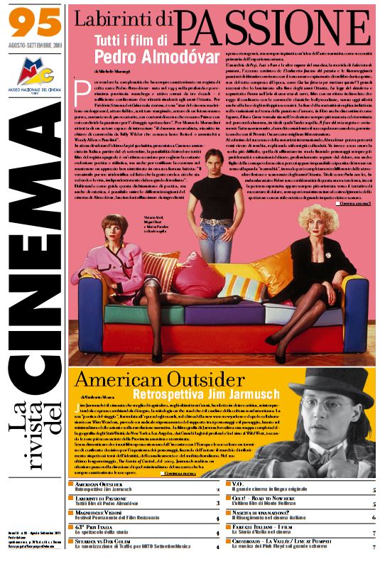 RIVISTA DEL CINEMA magazine side cover Issue 95 August/September 2011