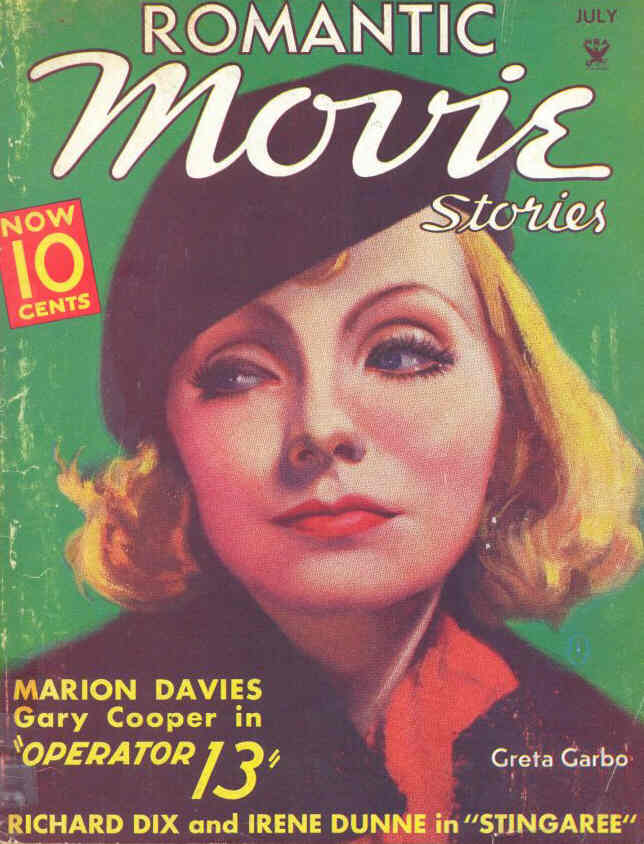 ROMANTIC MOVIE STORIES magazine side cover July 1934