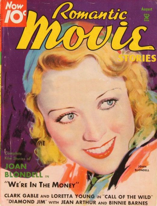 ROMANTIC MOVIE STORIES magazine side cover August 1935