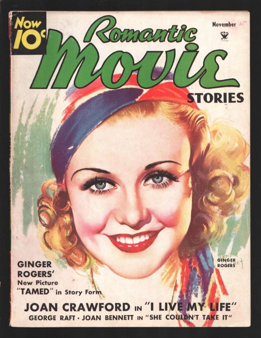 ROMANTIC MOVIE STORIES magazine side cover November 1935