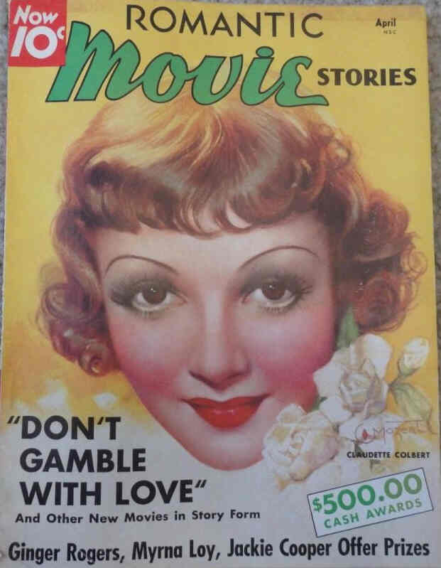 ROMANTIC MOVIE STORIES magazine side cover April 1936