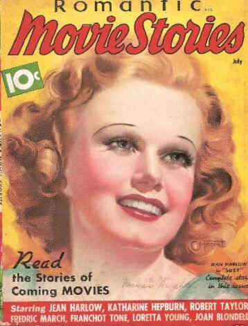 ROMANTIC MOVIE STORIES magazine side cover July 1936